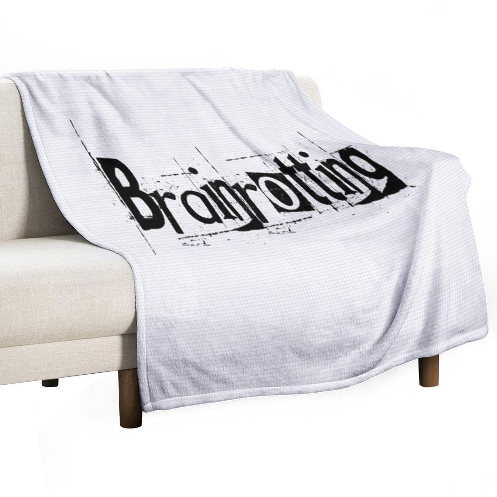 Brainrotting Funny Meme Print Anti-pilling Throw Blanket