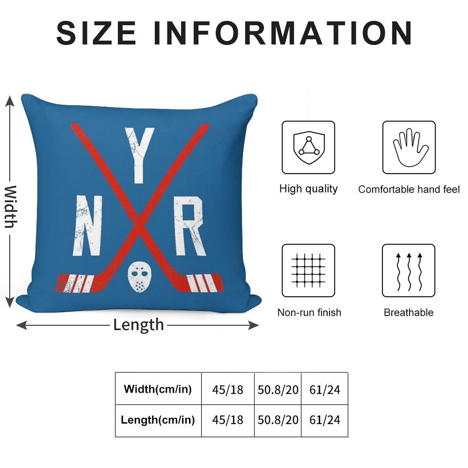 NYR Retro Sticks - Blue Soft Multiple Sizes Throw Pillow