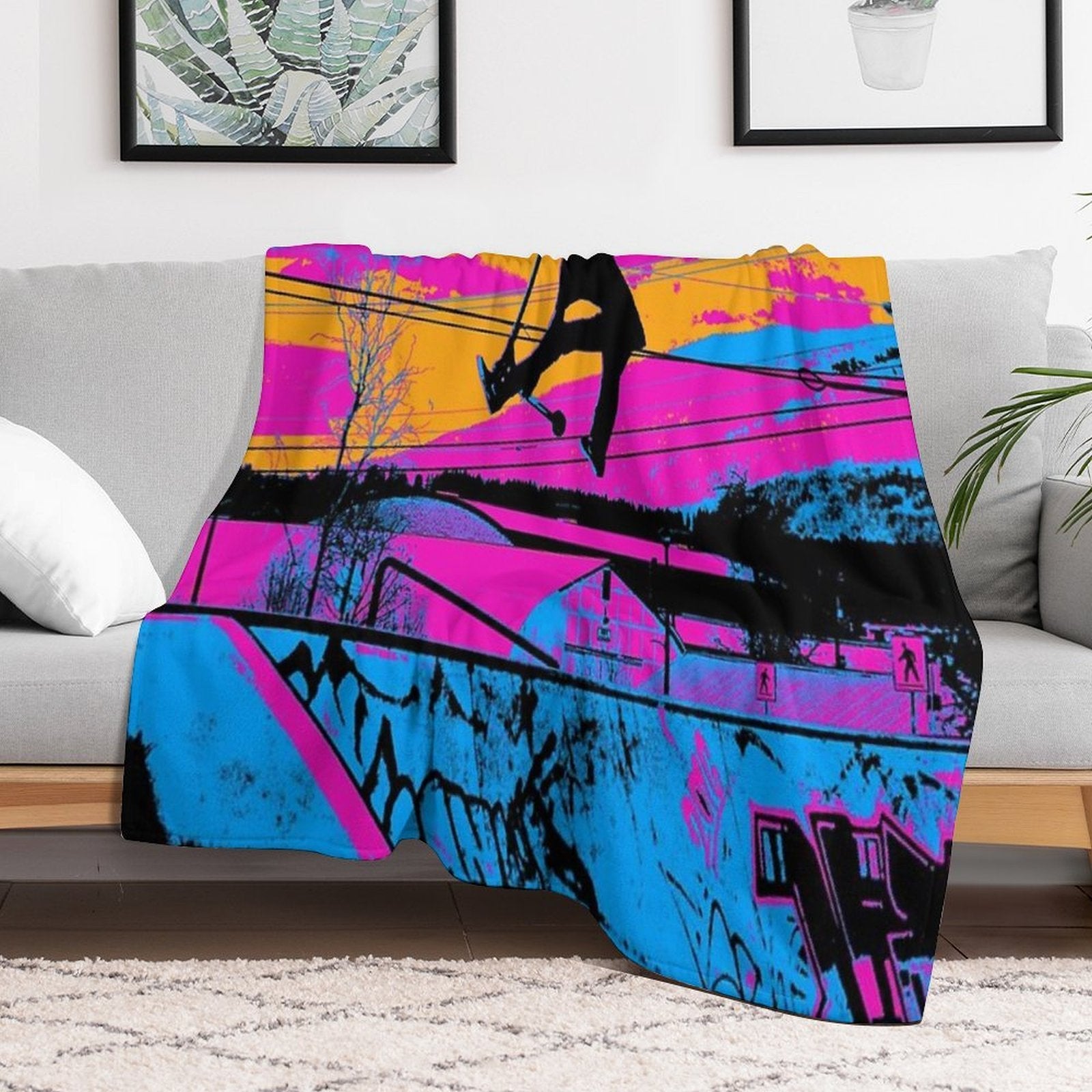 Let's Fly! - Stunt Scooter Compact Throw Blanket
