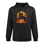Retro Black Cat Halloween Pumpkin Costume for Women Men Kids All-Day Comfort Hoodie