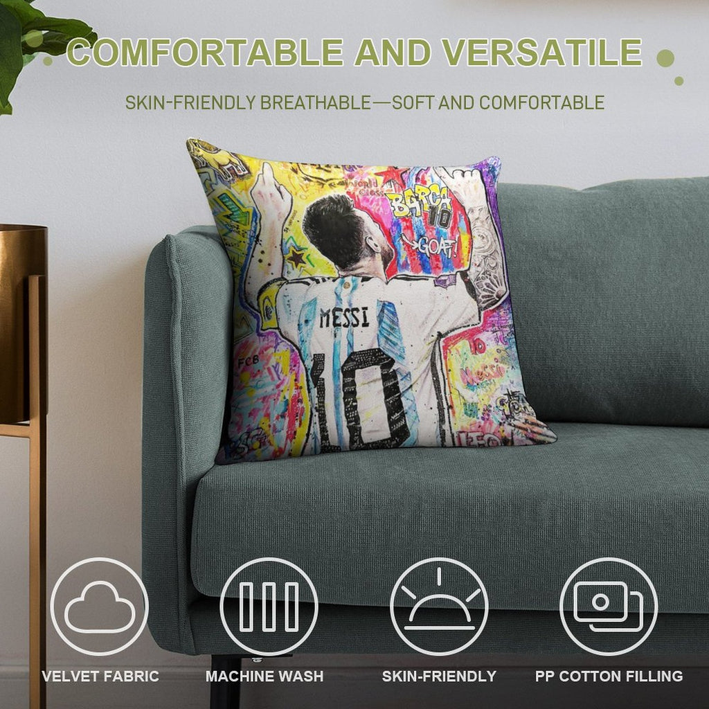 Lionel Messi Soft Gift Ready Throw Pillow