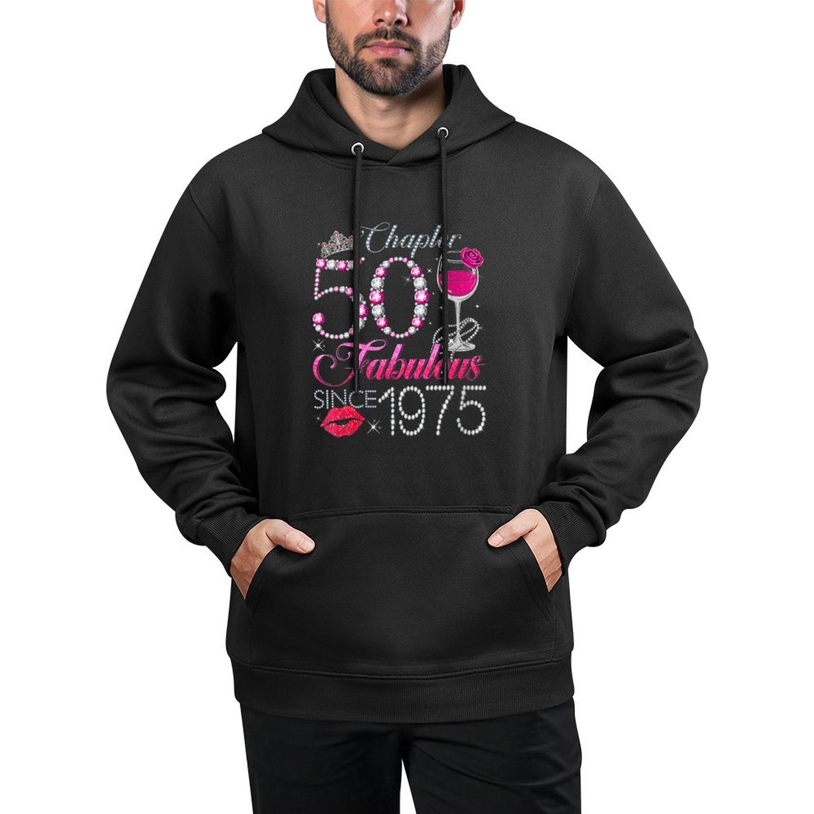 Womens Chapter 50 Fabulous Since 1975 50th Birthday Queen Diamond Unisex Design Hoodie