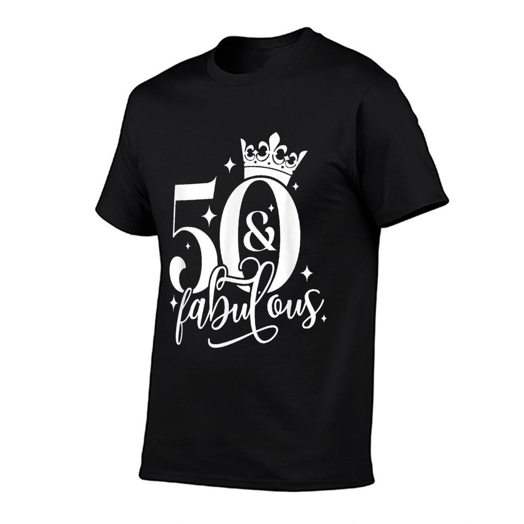Cool Birthday 50 And Fabulous, 50th Birthday, Birthday Queen, Birthday  Ribbed Collar T-Shirt