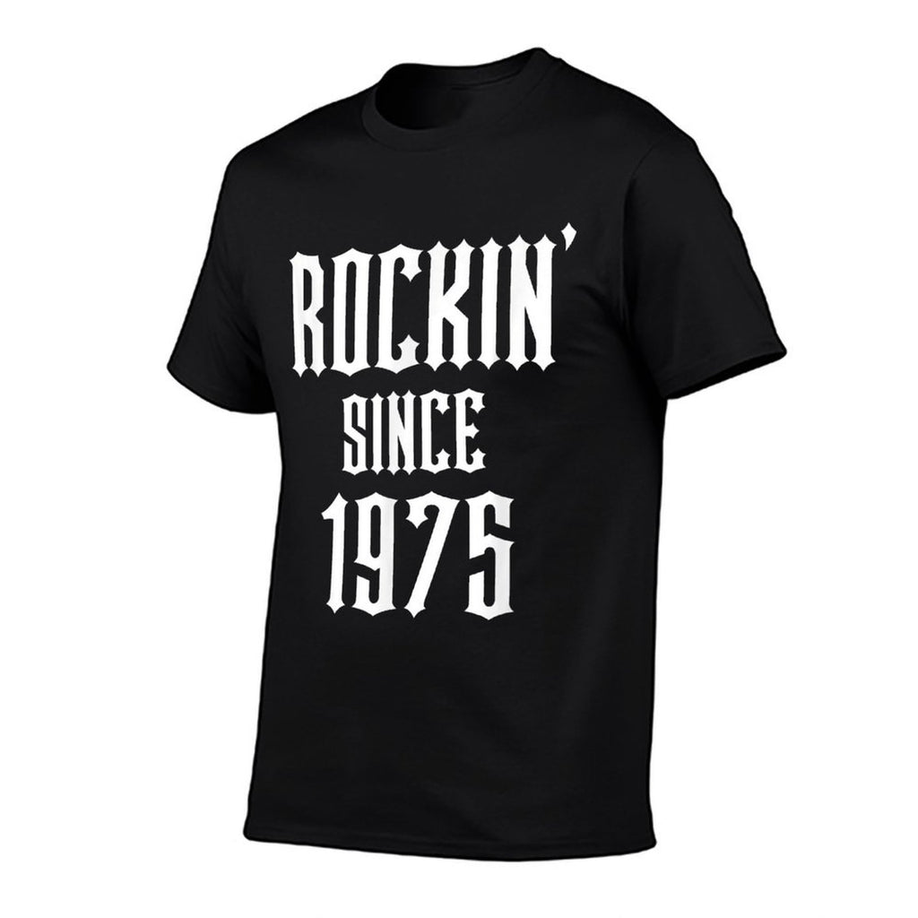 50 Year Old Classic Rock 1975 50th Birthday  Ribbed Collar T-Shirt