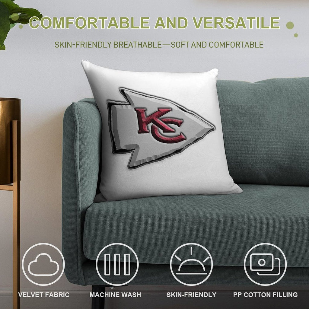 Basic Kansas City Chiefs Logo Soft Multiple Sizes Throw Pillow