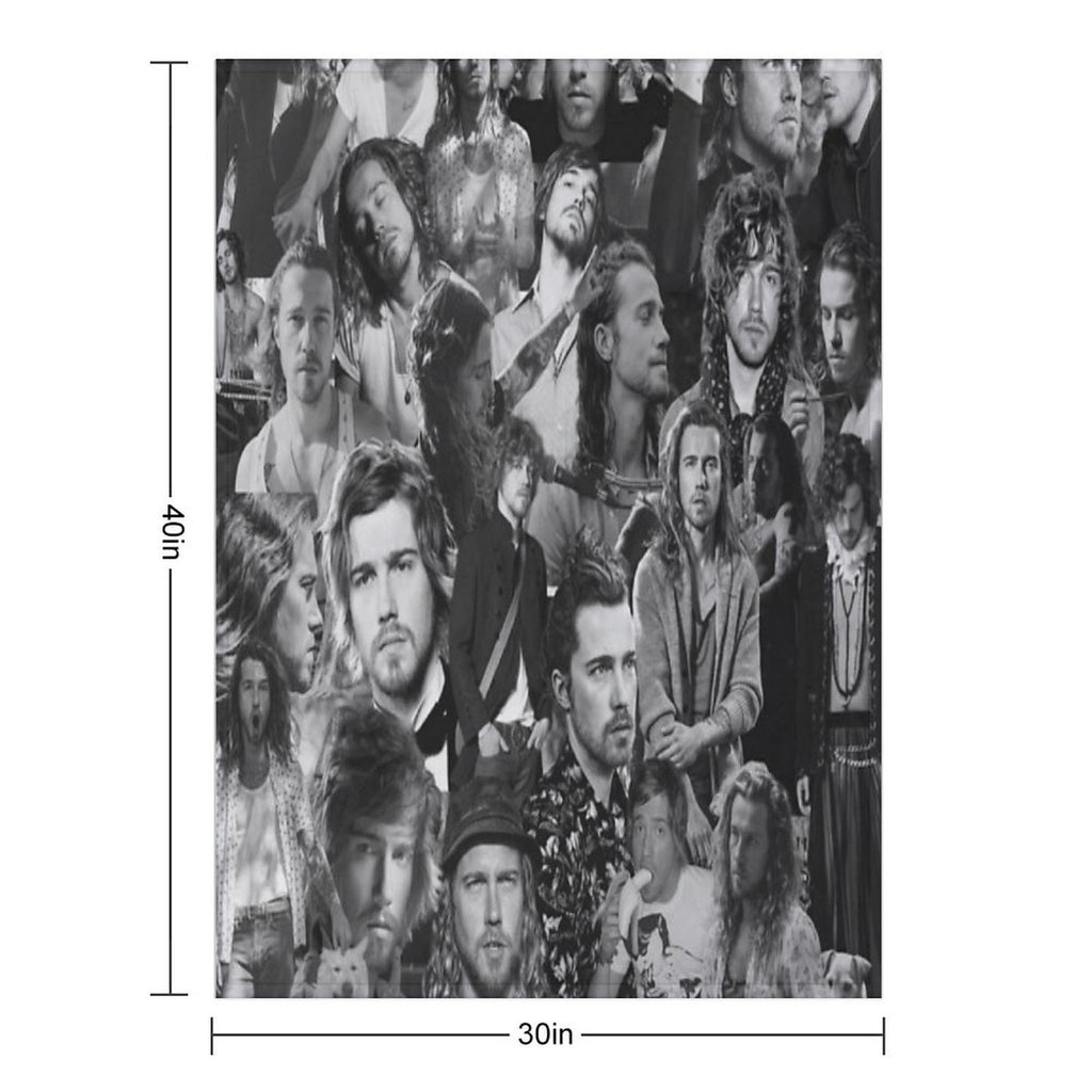 Julien Doré French Singer Abstract Collage - Black And White Version Compact Throw Blanket