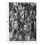 Julien Doré French Singer Abstract Collage - Black And White Version Compact Throw Blanket