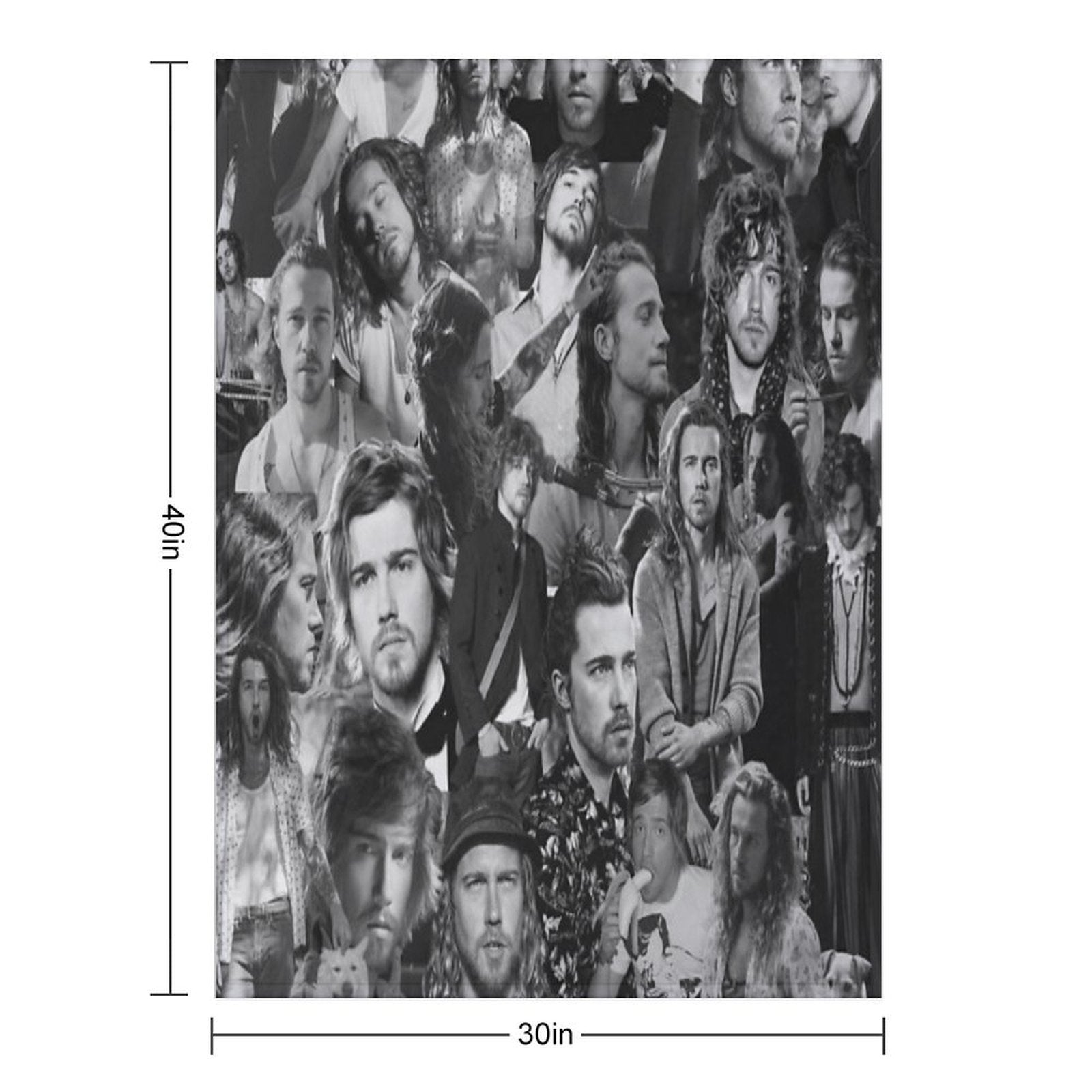 Julien Doré French Singer Abstract Collage - Black And White Version Compact Throw Blanket