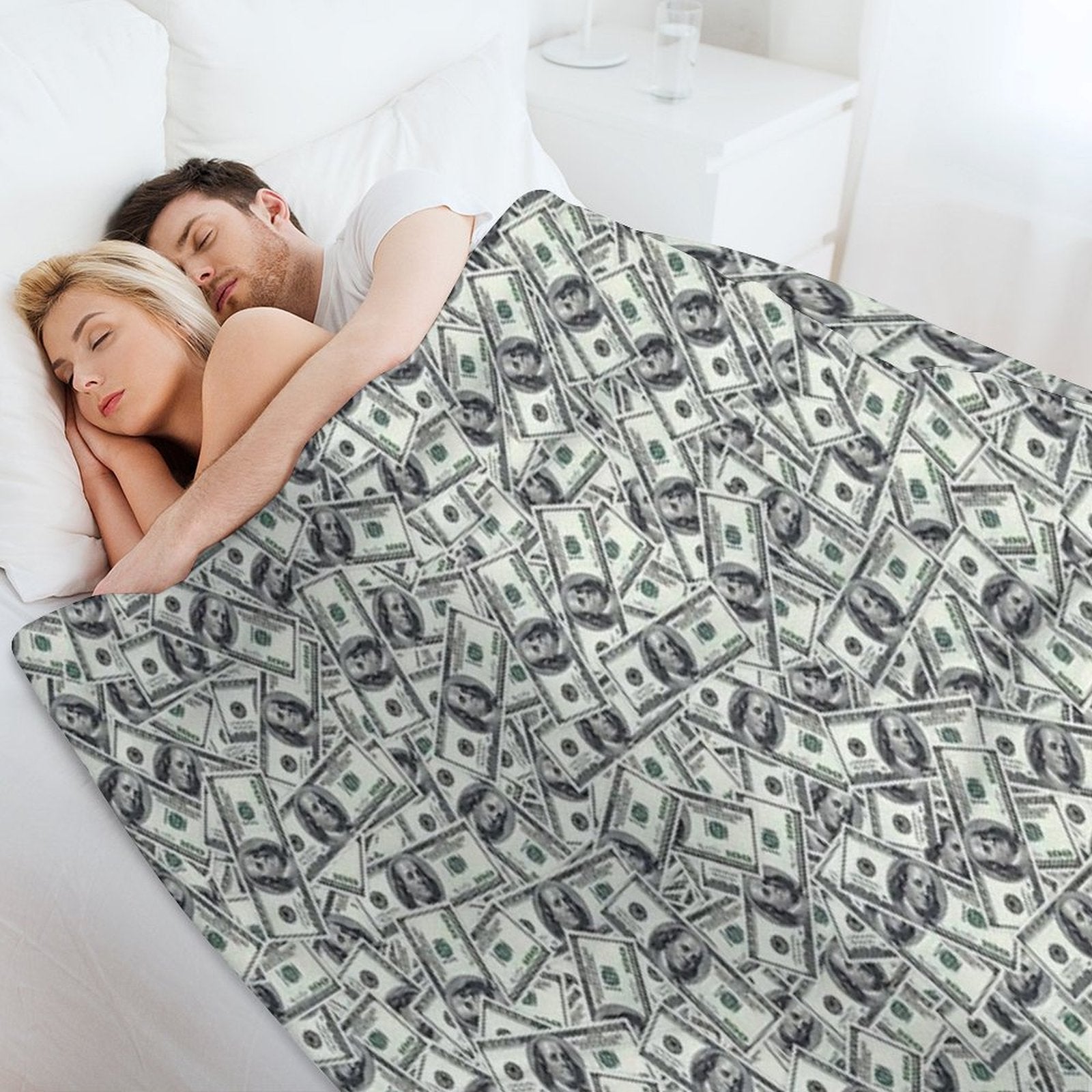 Giant Money Background 100 Dollar Bills Quick-dry Throw Blanket