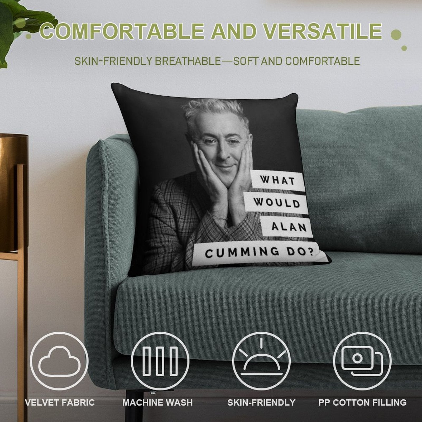 WWACD What Would Alan Cumming Do Soft Multiple Sizes Throw Pillow