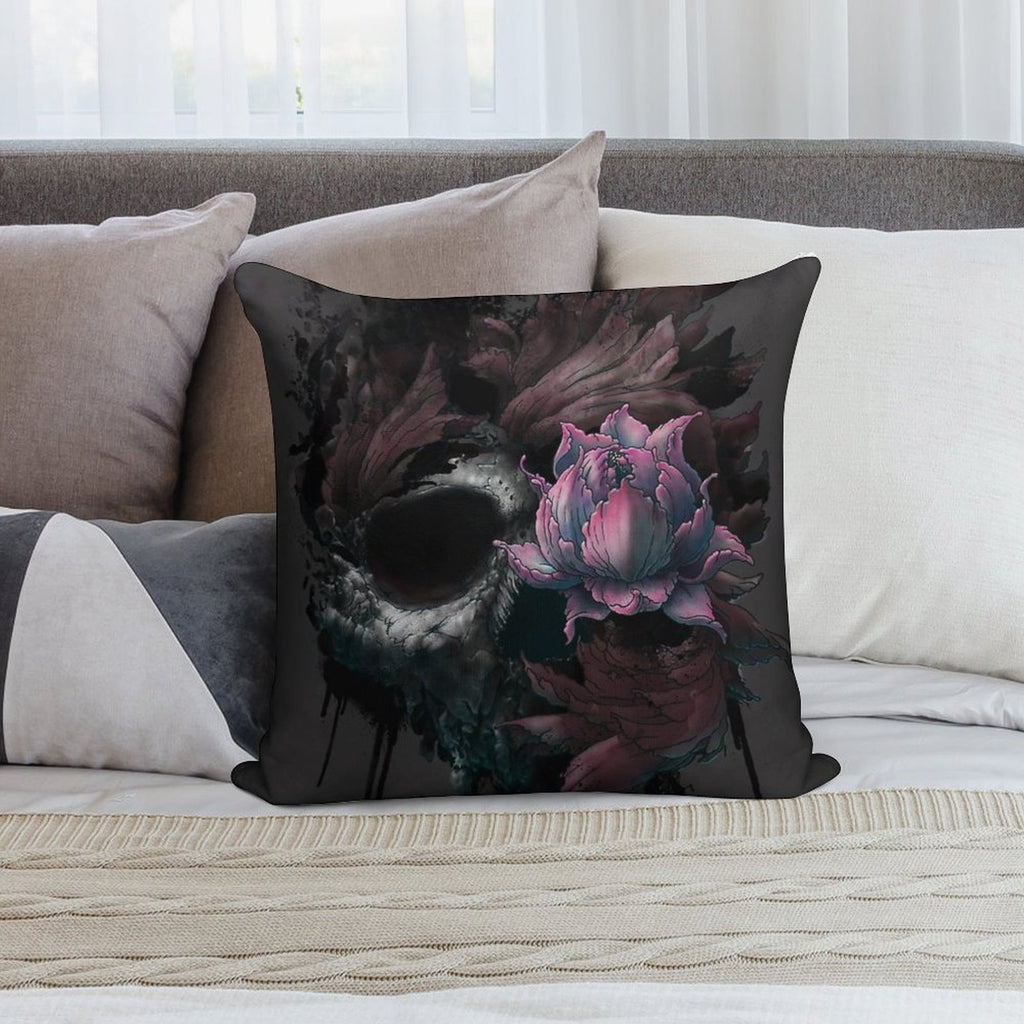Death Blooms Soft Fade-Resistant Throw Pillow