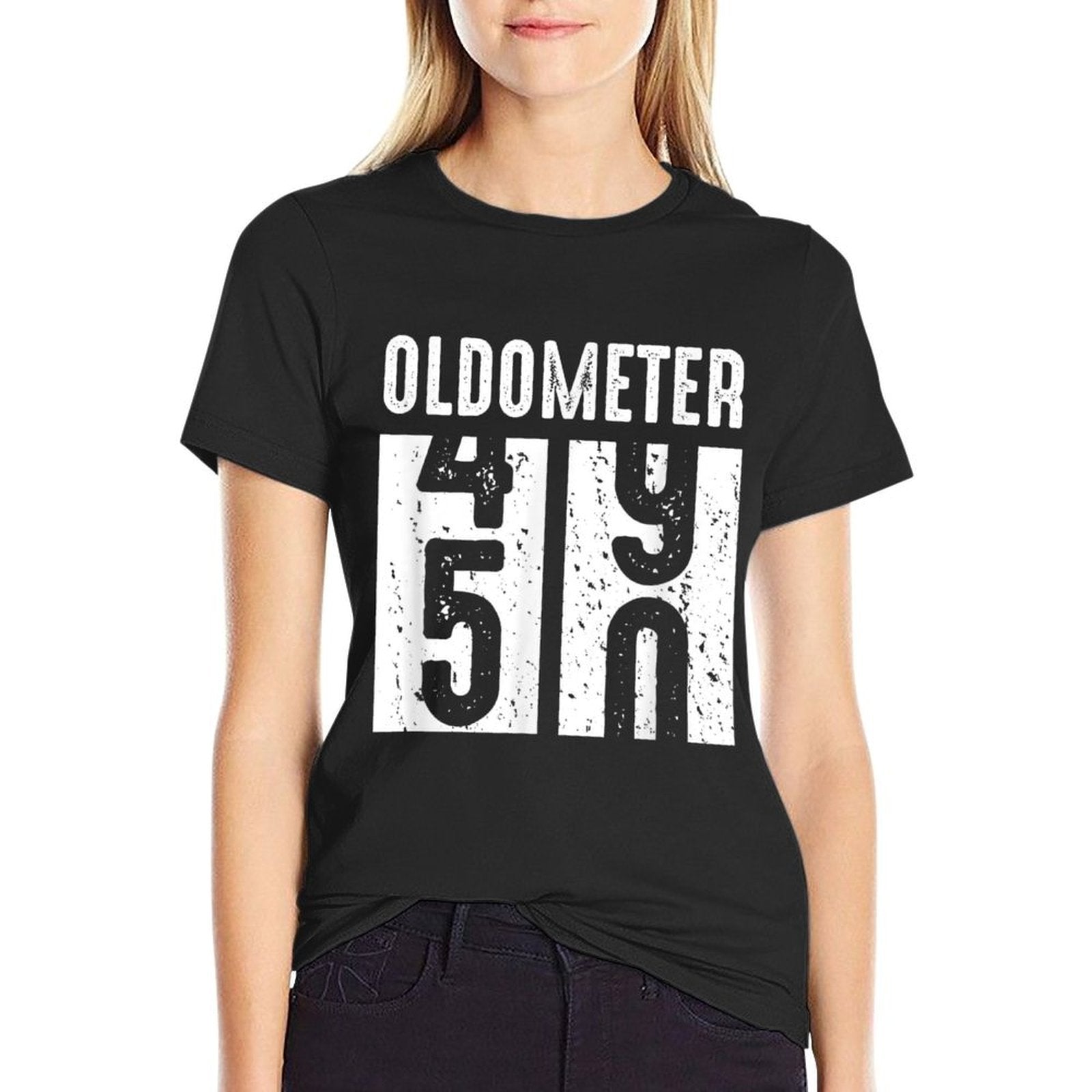 Oldometer Distressed Odometer 50th Birthday Party  Relaxed-fit T-Shirt