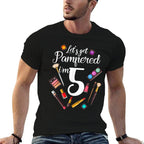 5th Birthday Let's Get Pampered I'm 5  Cotton T-Shirt
