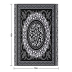 Ornate Baroque Black Grey White Greek Key Plush Throw Blanket