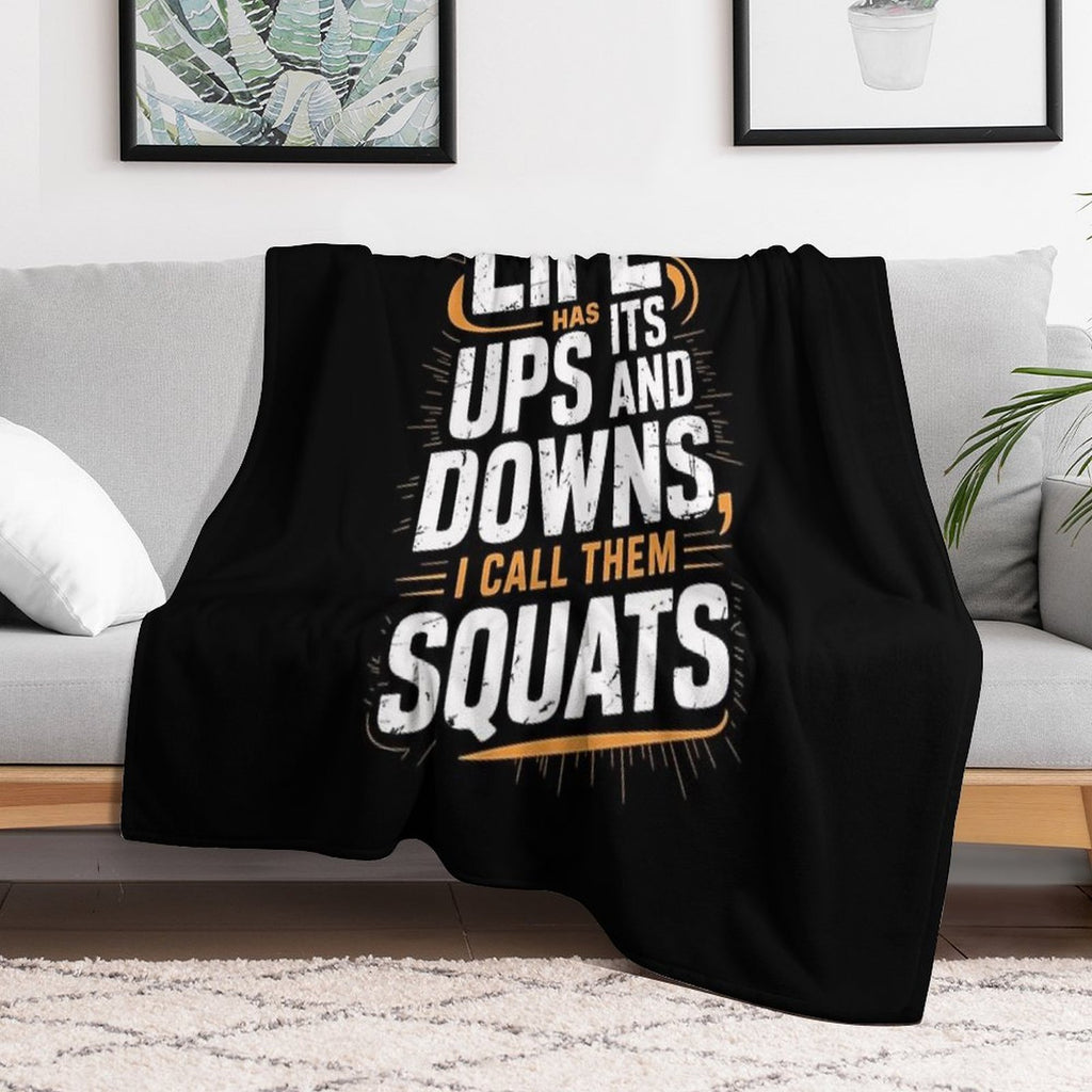 Fitness Gym Workout Weights Squat Plush Throw Blanket