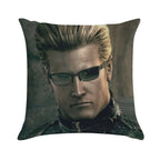 Emo Sunglass Wearing Zombie Man Red Eyed Rizzler Romantic Albert Wesker  RE5 Resident Evil 5 Soft Skin-Friendly Throw Pillow