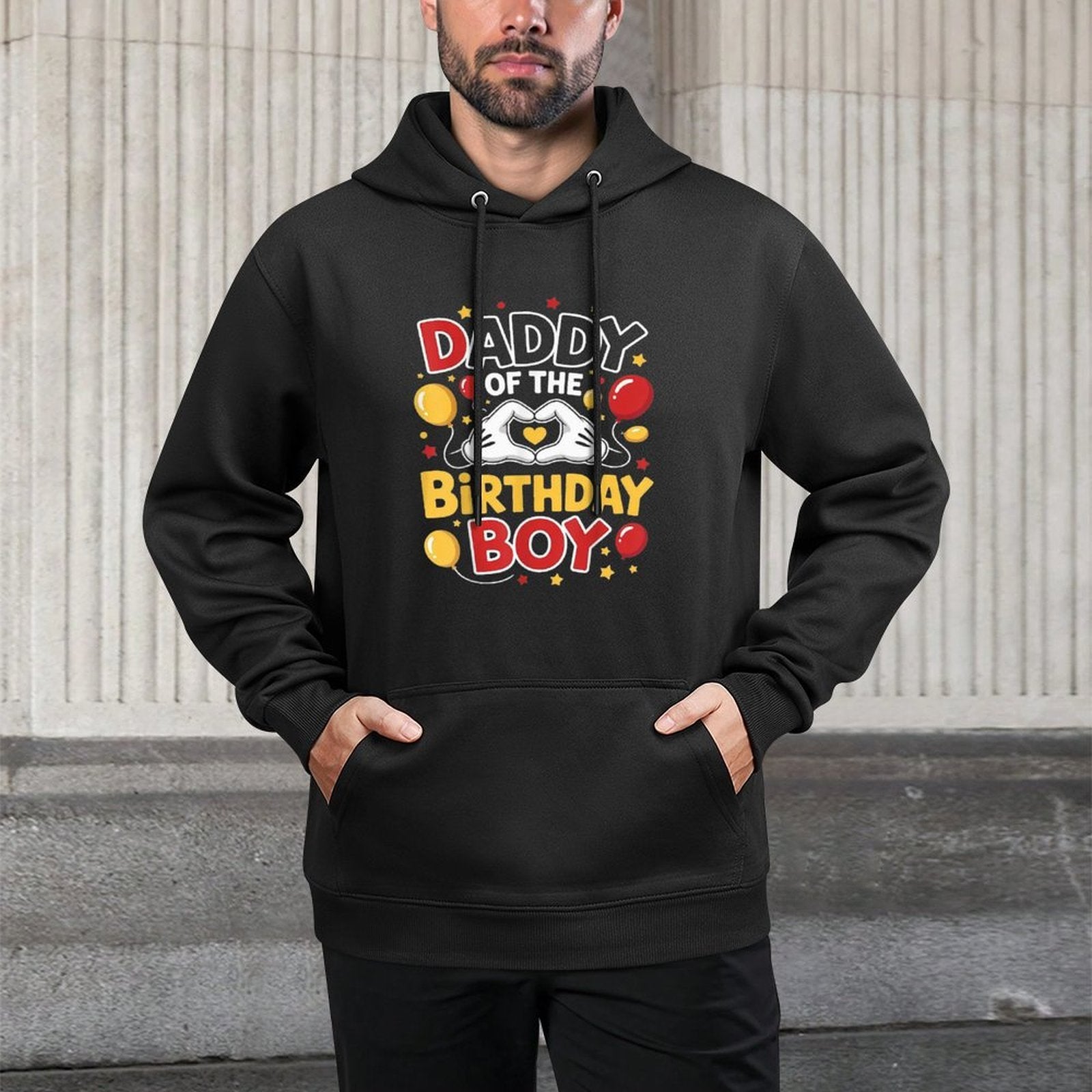 Daddy Of The Birthday Boy Matching Dad Son Family Bday Breathable Fabric Hoodie