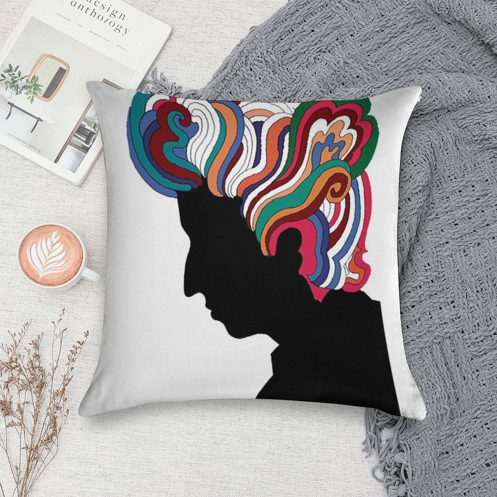 Rainbow Hair of Dylan Soft Decorative Cover Throw Pillow