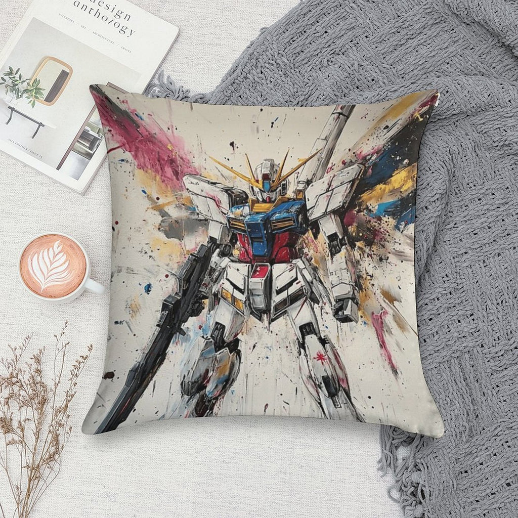 Gundam Soft Short Plush Fabric Throw Pillow