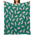 Bookish Reading Pattern in Jade Sustainable Throw Blanket