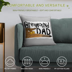 Greyhound Dad (brindle) Soft Short Plush Fabric Throw Pillow