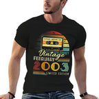 20 Years Old Made In 2003 February 2003 20th Birthday  Trendy Pattern T-Shirt