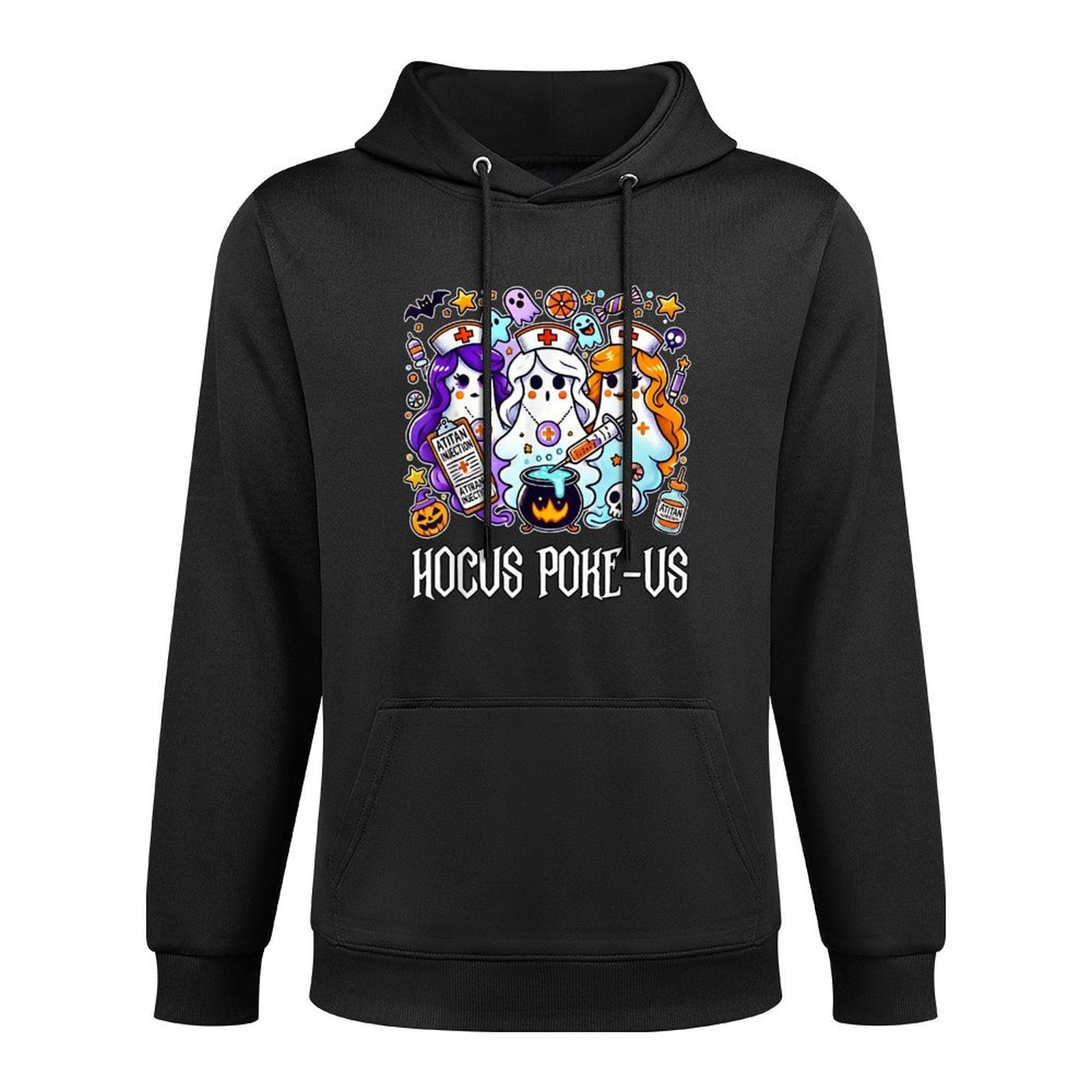 Funny Witches Nurse Spooky Nurse Witch Halloween Nursing Pun Customizable Surface Hoodie