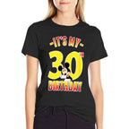 Disney Mickey Mouse It's My 30th Birthday Gradient Portrait  Heathered Texture T-Shirt
