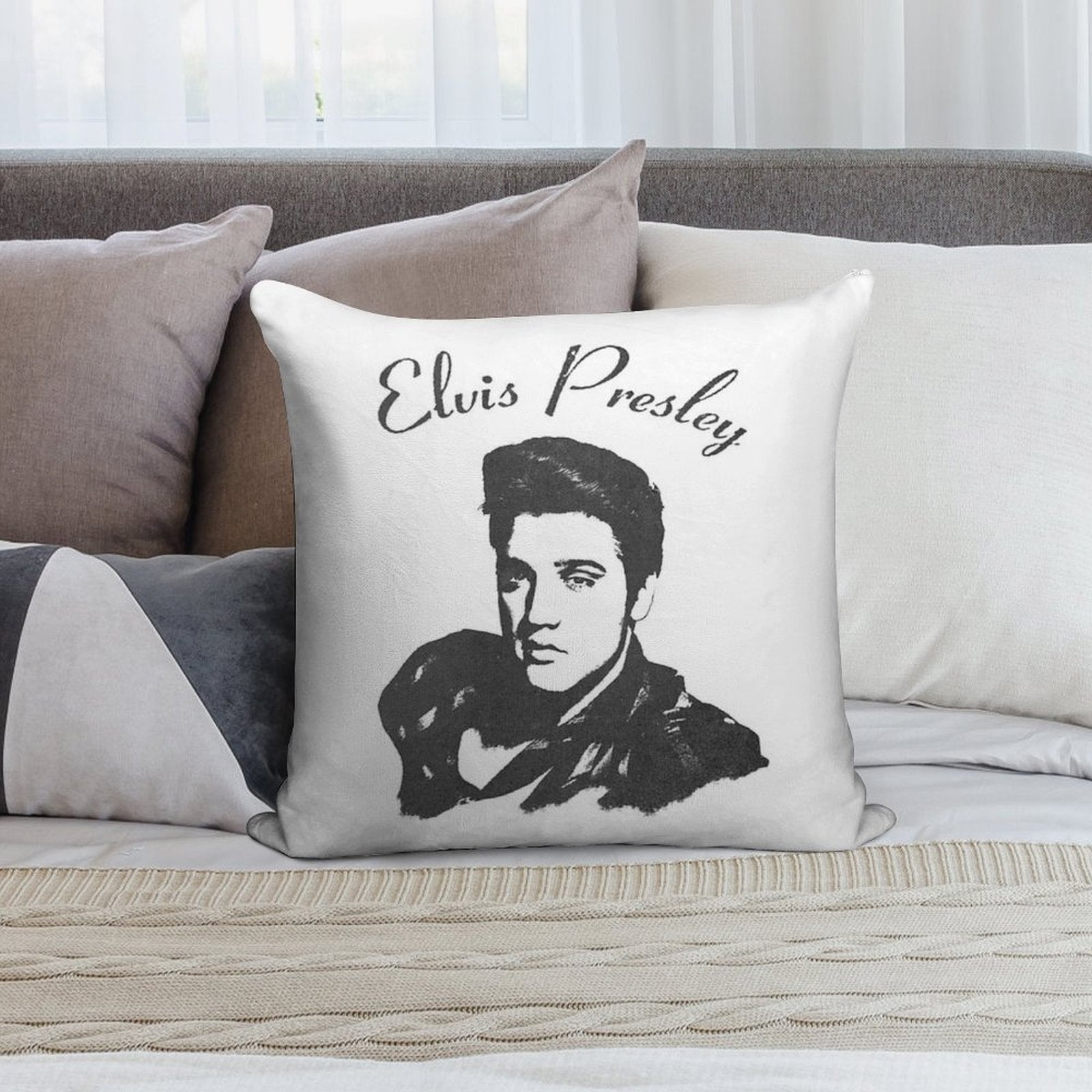 Vintage Official Script Soft Decorative Cover Throw Pillow