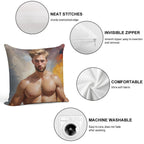 Sexy Guy Portrait Wassili Kandinsky Inspired Background Soft Bedroom Essential Throw Pillow