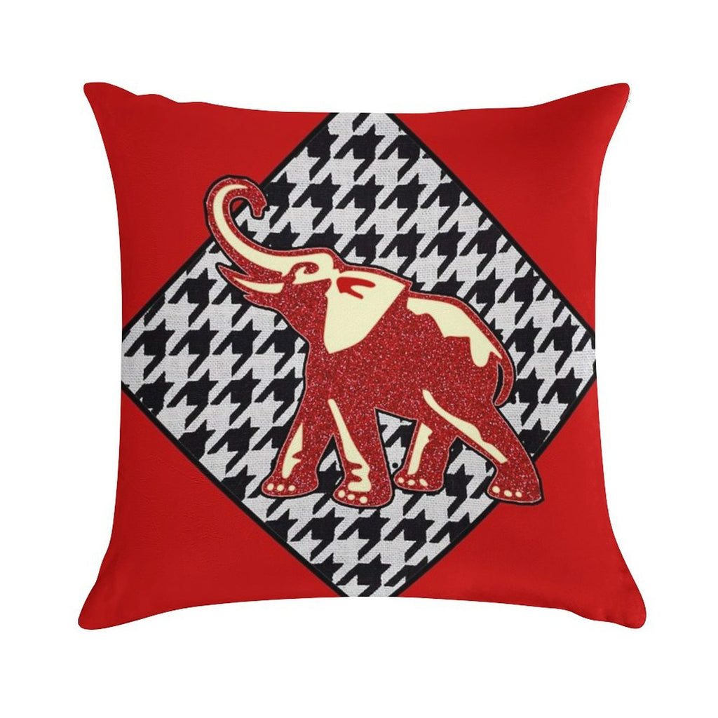Red Elephant Diamond Soft Shrink-Resistant Throw Pillow