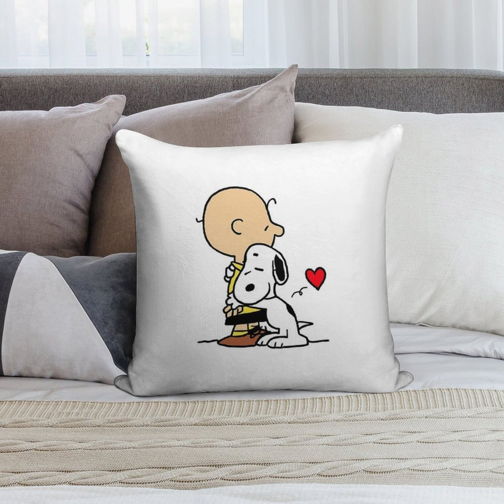 Minimalist Black And White Polkadots Soft Short Plush Fabric Throw Pillow