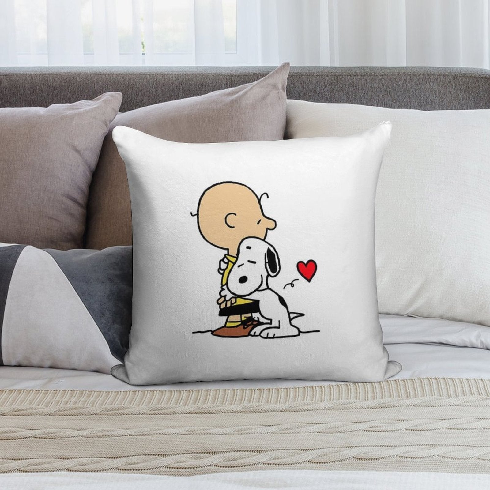 Minimalist Black And White Polkadots Soft Short Plush Fabric Throw Pillow