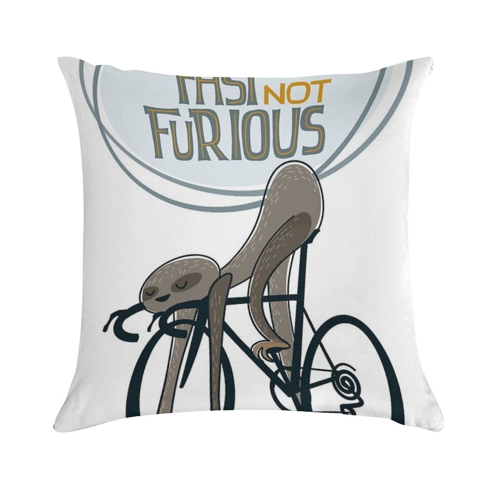 Funny Cycling Sloth Soft Style Accent Throw Pillow