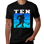 10th Birthday Ice Hockey Boys Ten Hockey Birthday Party  Trendy Pattern T-Shirt