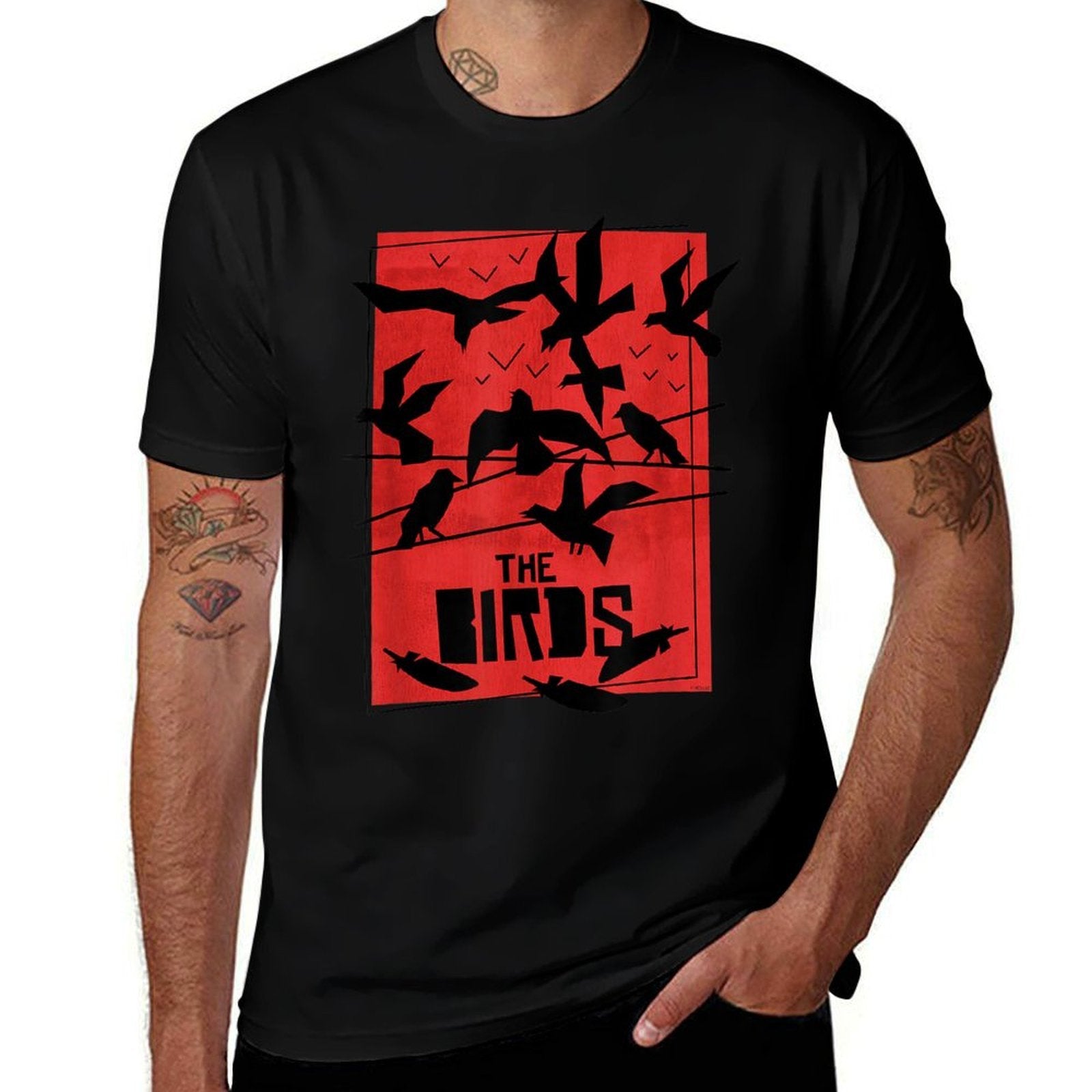 The Birds Alfred Hitchcock Abstract  Cotton T-Shirt
