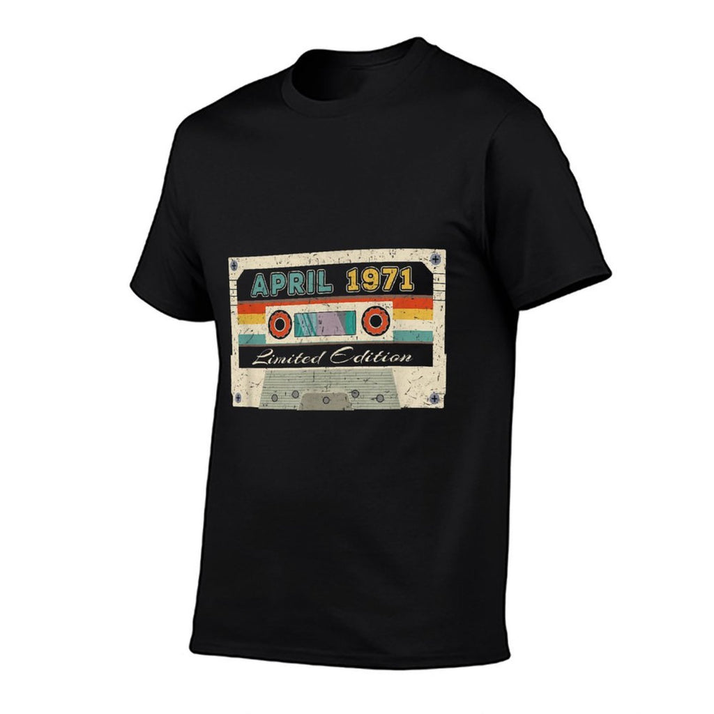 50th Birthday Cassette Tape April 1971 50 Years Old  Wrinkle-resistant T-Shirt