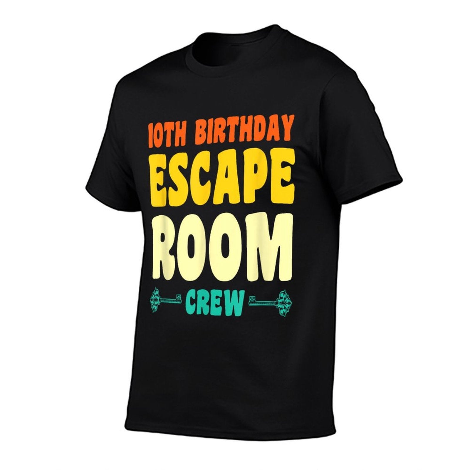 10 Year Old Happy 10th Birthday Escape Room 10th Birthday  Rolled Sleeves T-Shirt