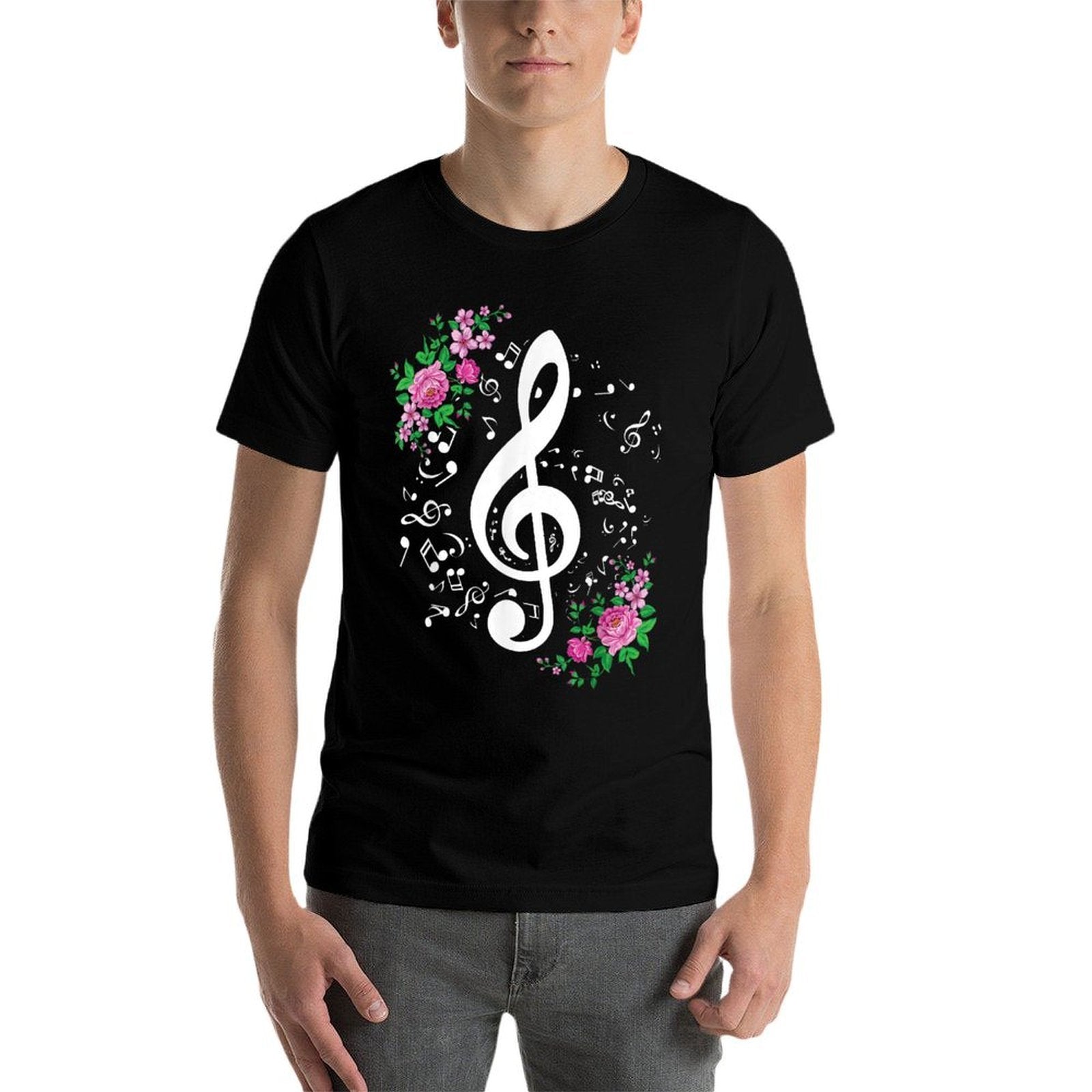 Cut Music Notes Clef Teacher,musical Notes And Flowers  Affordable Price T-Shirt