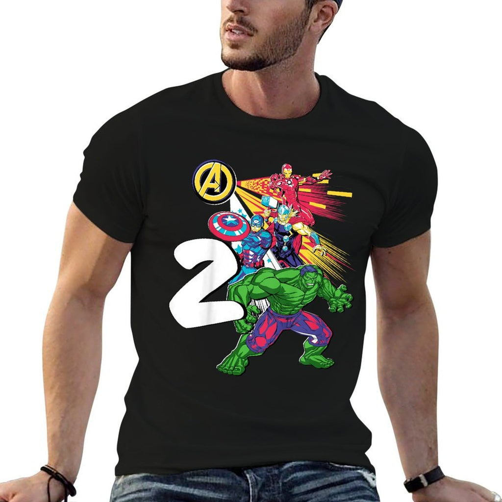 Marvel Super Heroes Avengers 2 Year Old Second Birthday  Tagless Design T-Shirt