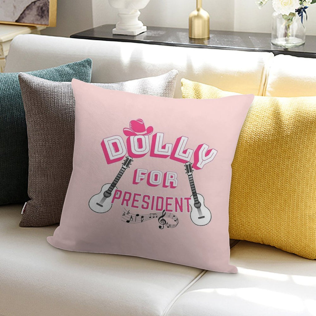 Dolly For President Soft Luxury Feel Throw Pillow