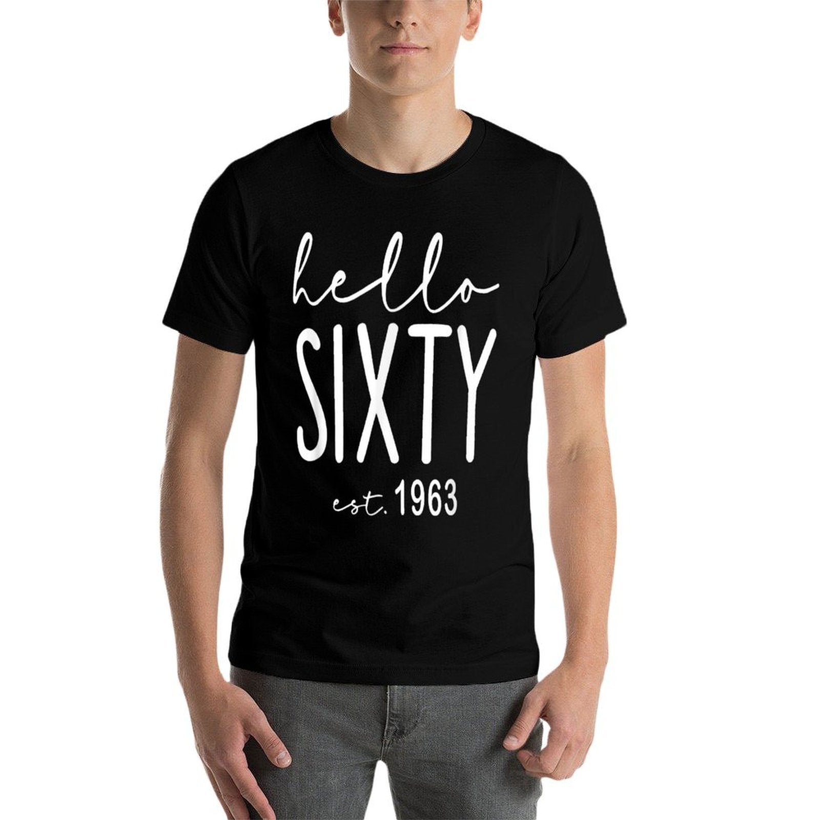 Hello Sixty Est 1963, Hello 60 Heart, 60th Birthday  Slim-fit Cut T-Shirt