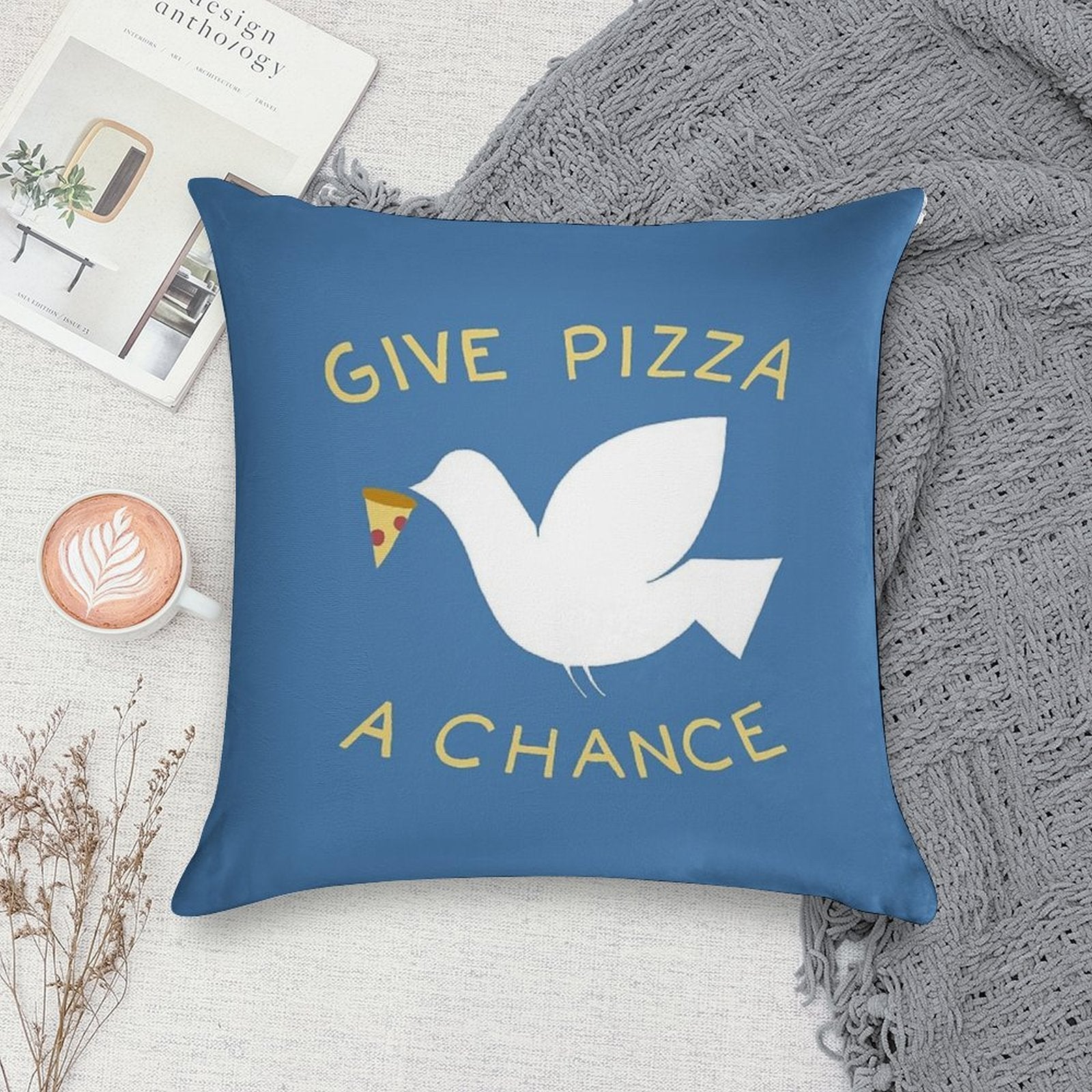 War & Pizza Soft Gift Ready Throw Pillow