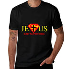 Jesus Is My Superhero Cute Powerful Christian  Oversized Silhouette T-Shirt