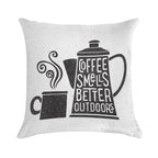 Coffee Smells Better Soft Decorative Cover Throw Pillow
