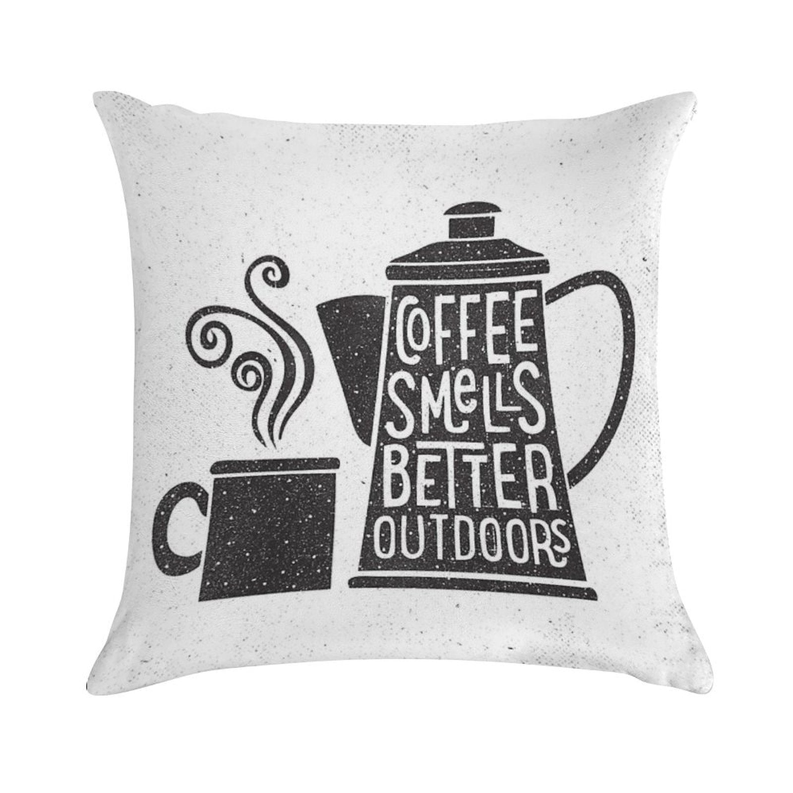 Coffee Smells Better Soft Decorative Cover Throw Pillow
