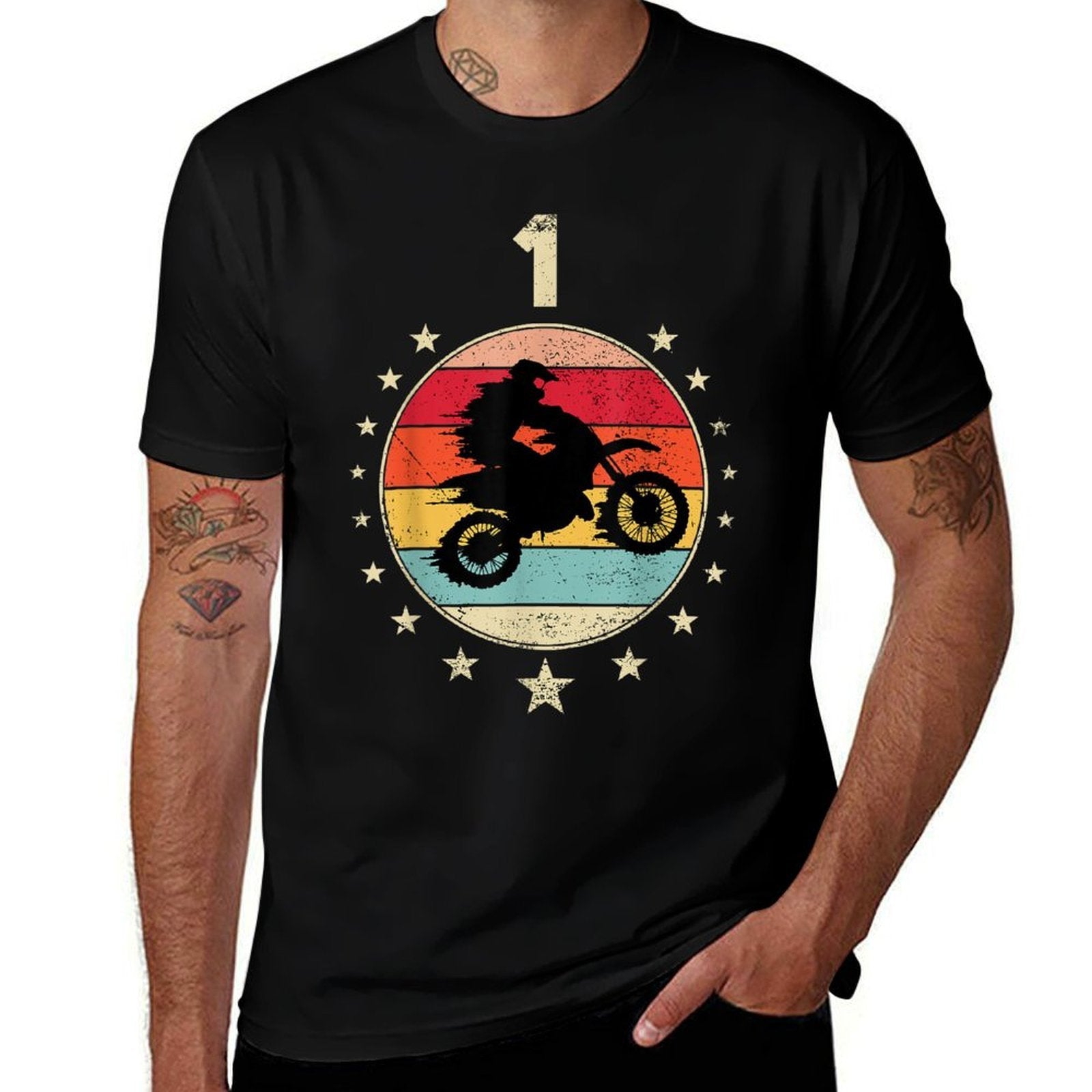 1 Year Old Birthday Motorcycle Bike Boy Girls 1st B-Day Age  High-quality Stitching T-Shirt