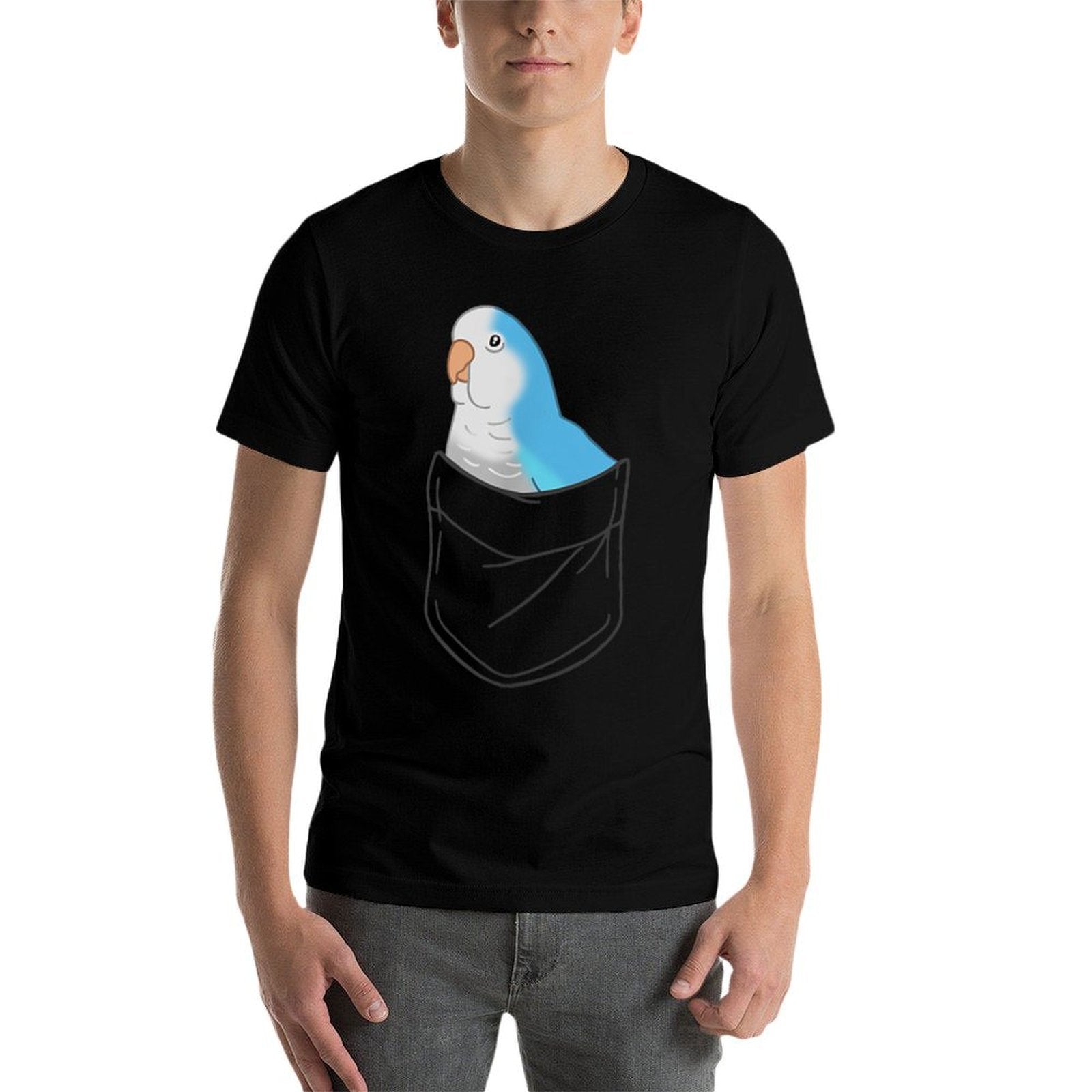 Pocket Quaker Parrot Cute Blue Monk Parakeet Birb Memes  Lightweight T-Shirt