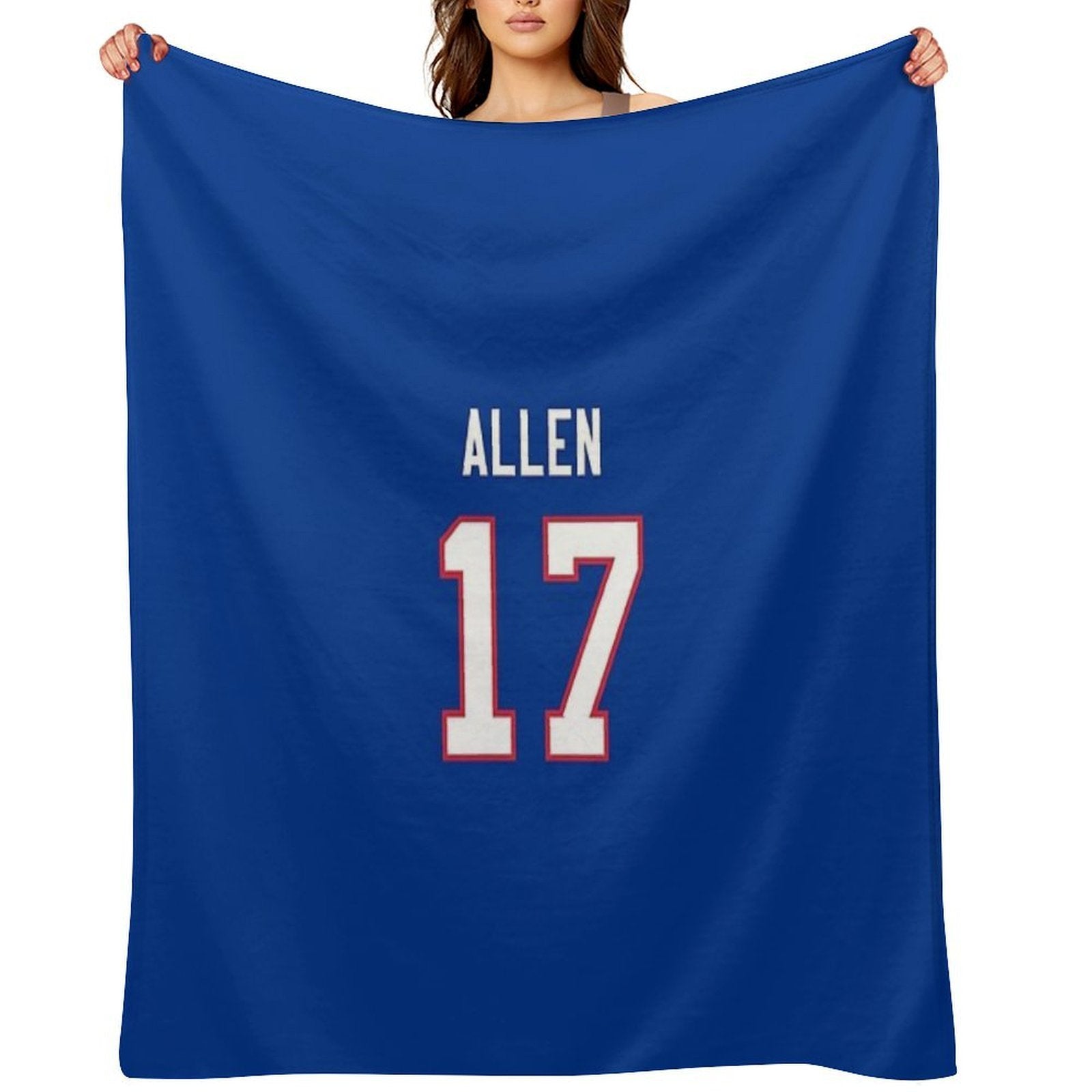 Josh Allen Buffalo Bills Jersey Number Premium Throw Blanket