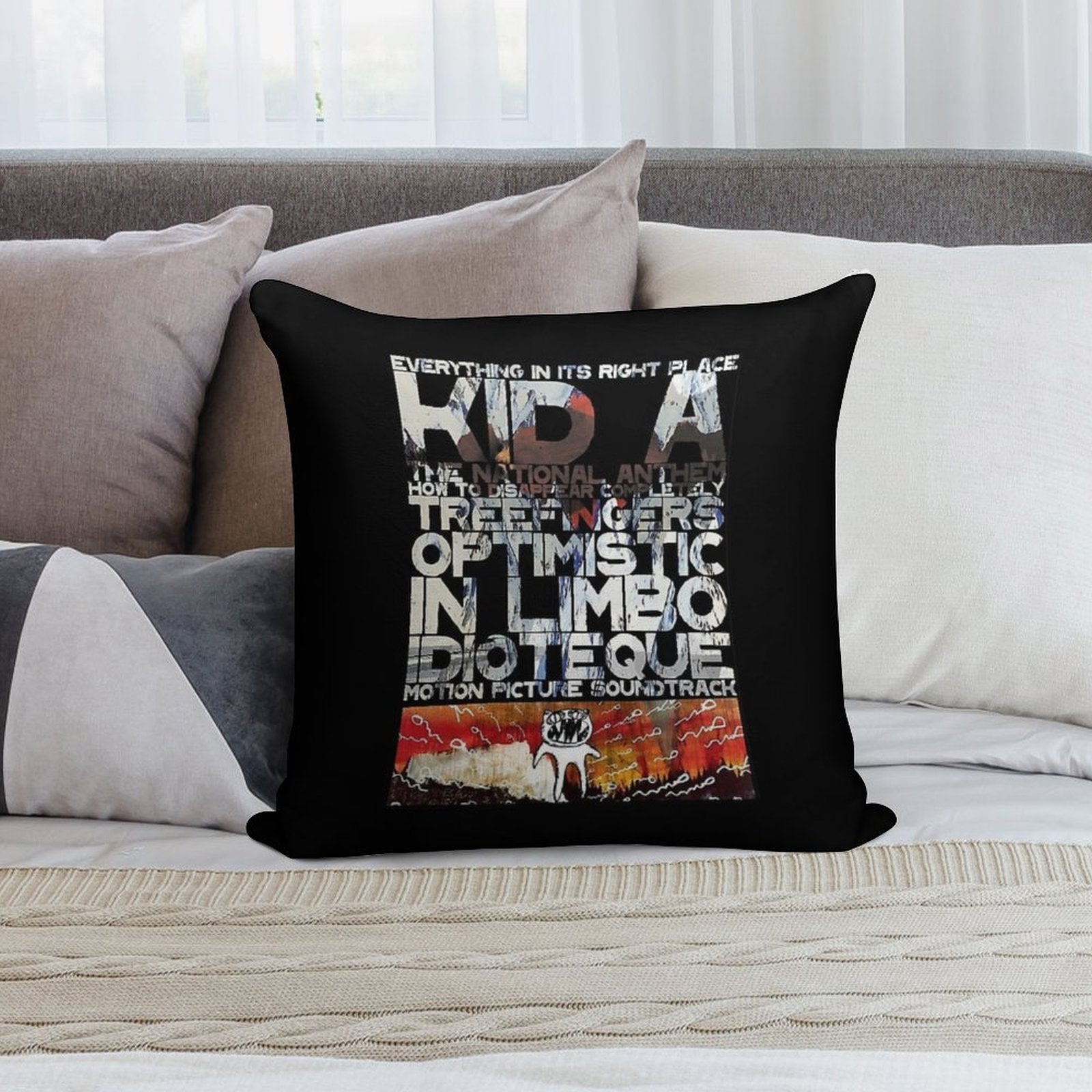 Radio Soft Short Plush Fabric Throw Pillow